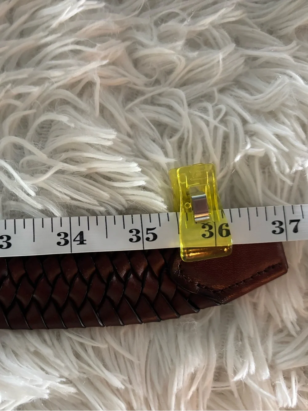 Braided Leather Men's Stretch Belt in Dark Brown